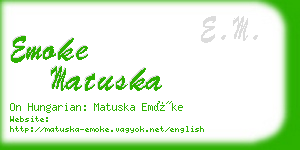 emoke matuska business card